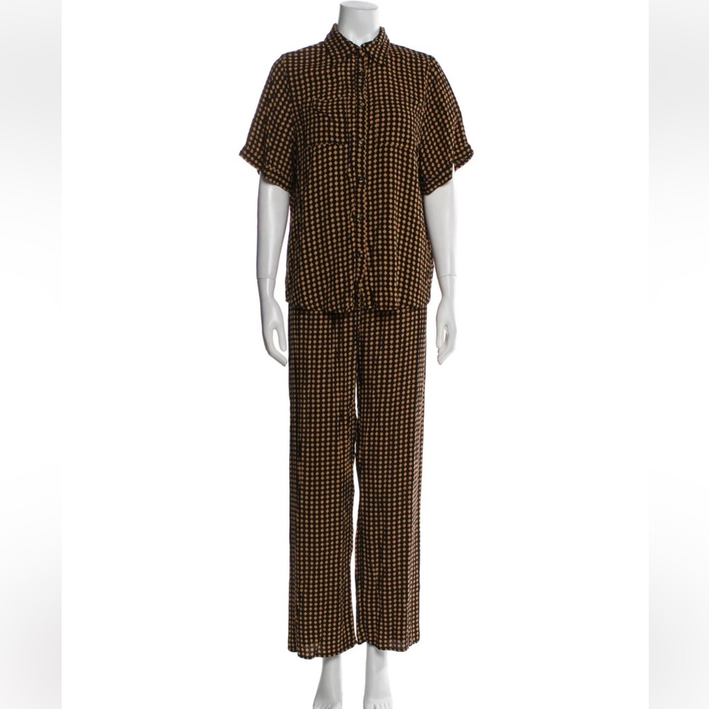 Dissh meila brown and beige set - top and pants